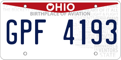 OH license plate GPF4193