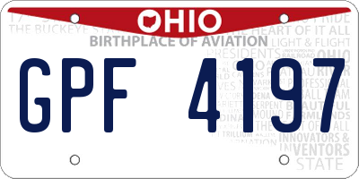 OH license plate GPF4197