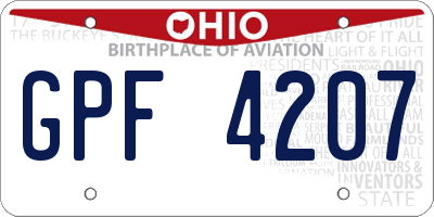 OH license plate GPF4207