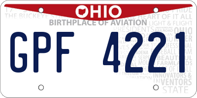 OH license plate GPF4221