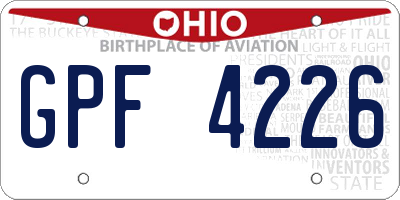 OH license plate GPF4226