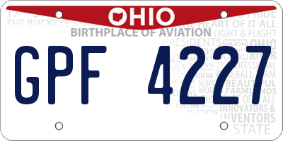 OH license plate GPF4227