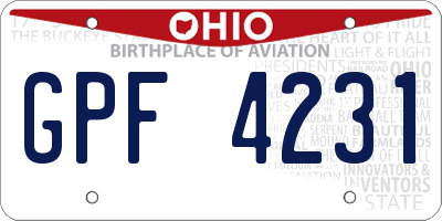 OH license plate GPF4231