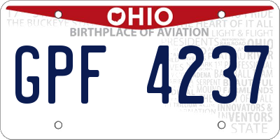 OH license plate GPF4237