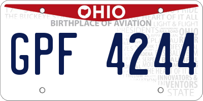 OH license plate GPF4244