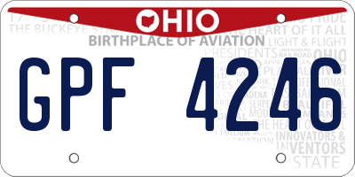 OH license plate GPF4246
