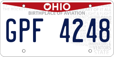 OH license plate GPF4248