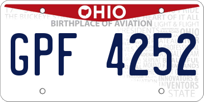OH license plate GPF4252