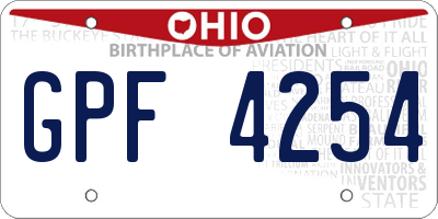 OH license plate GPF4254