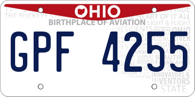 OH license plate GPF4255
