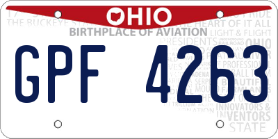 OH license plate GPF4263