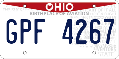 OH license plate GPF4267