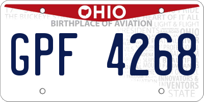 OH license plate GPF4268