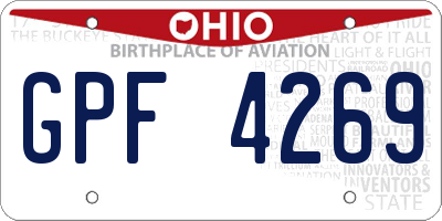 OH license plate GPF4269