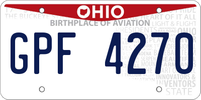 OH license plate GPF4270