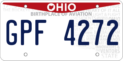 OH license plate GPF4272