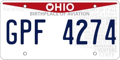 OH license plate GPF4274