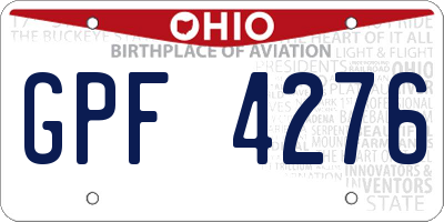 OH license plate GPF4276
