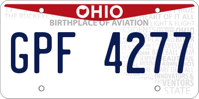 OH license plate GPF4277