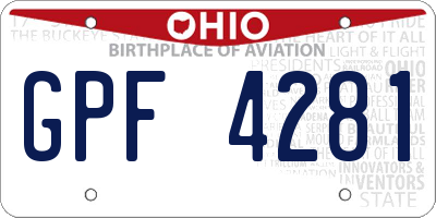 OH license plate GPF4281