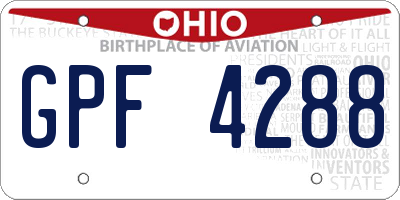 OH license plate GPF4288