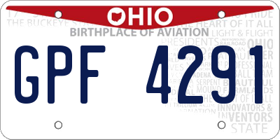 OH license plate GPF4291