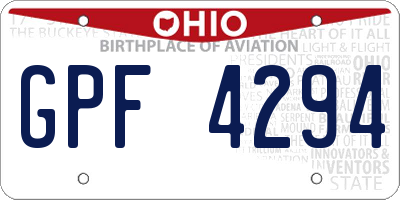 OH license plate GPF4294