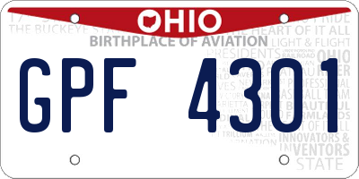 OH license plate GPF4301
