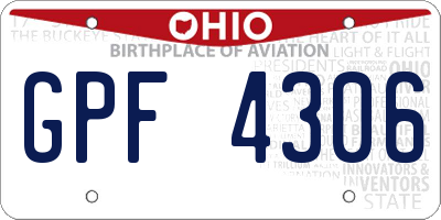 OH license plate GPF4306
