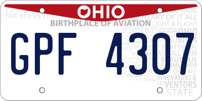 OH license plate GPF4307