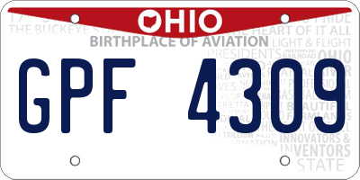 OH license plate GPF4309