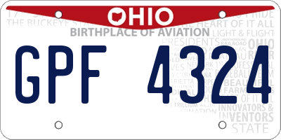 OH license plate GPF4324