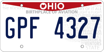 OH license plate GPF4327