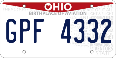 OH license plate GPF4332