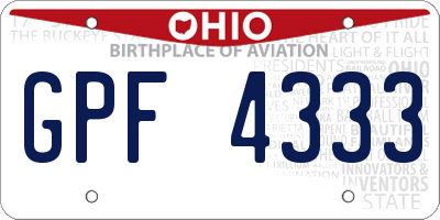 OH license plate GPF4333