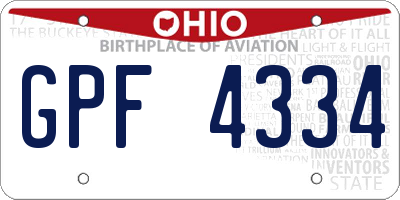 OH license plate GPF4334