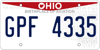 OH license plate GPF4335