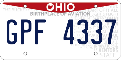 OH license plate GPF4337