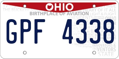OH license plate GPF4338