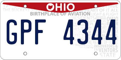 OH license plate GPF4344