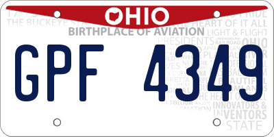 OH license plate GPF4349