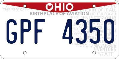 OH license plate GPF4350