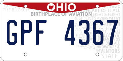 OH license plate GPF4367