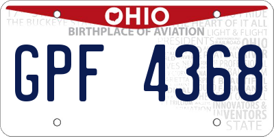 OH license plate GPF4368