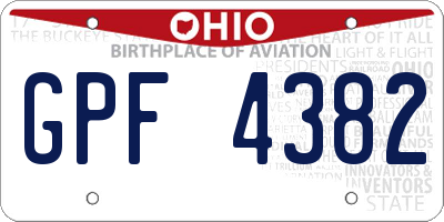 OH license plate GPF4382