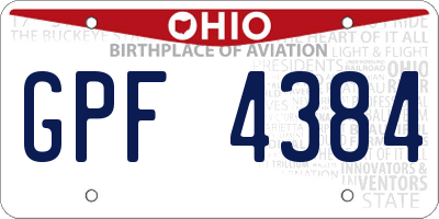 OH license plate GPF4384