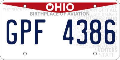 OH license plate GPF4386