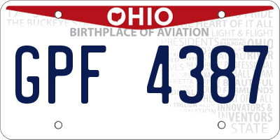 OH license plate GPF4387