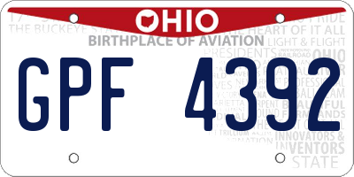 OH license plate GPF4392