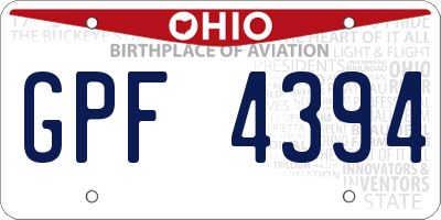 OH license plate GPF4394
